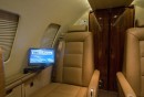 2013 Duncan Aviation Interior – 8 passenger tan interior with satin almond gold plating – forward RS aft-facing seat, 4-place mid-cabin club with a belted lav.<br />
